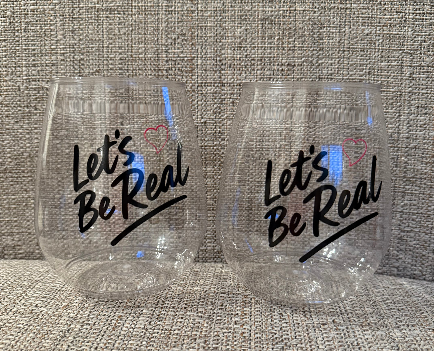 Let’s Be Real – Personalized Stemless Wine Glass