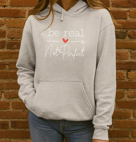 Be Real Not Perfect – Modest Crop Fleece Hoodie