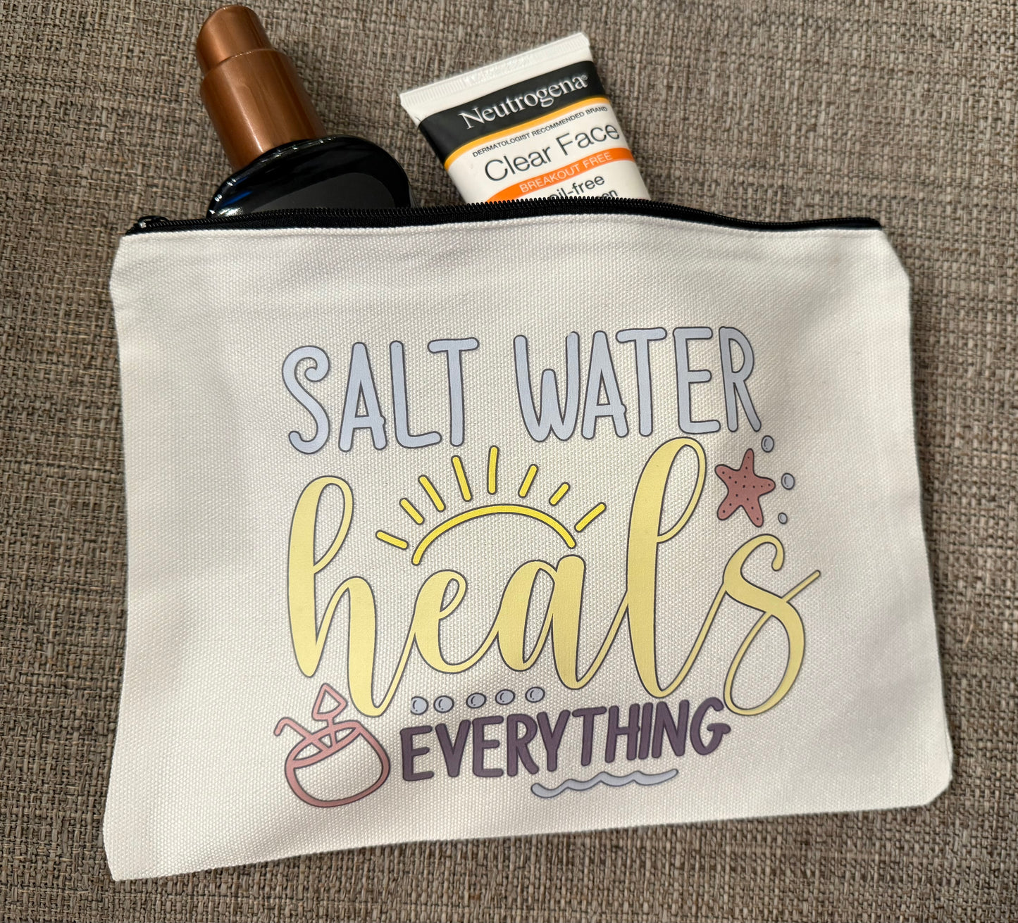 Salt Water Heals Everything – Canvas Pouch