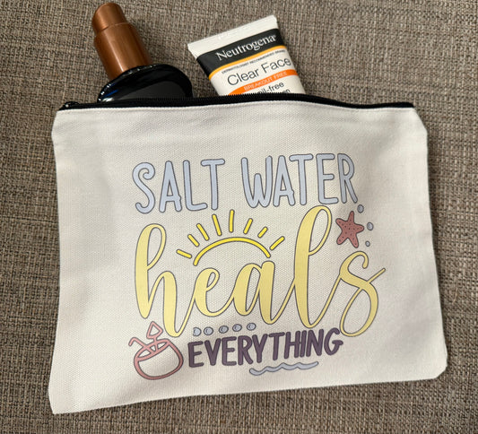 Salt Water Heals Everything – Canvas Pouch